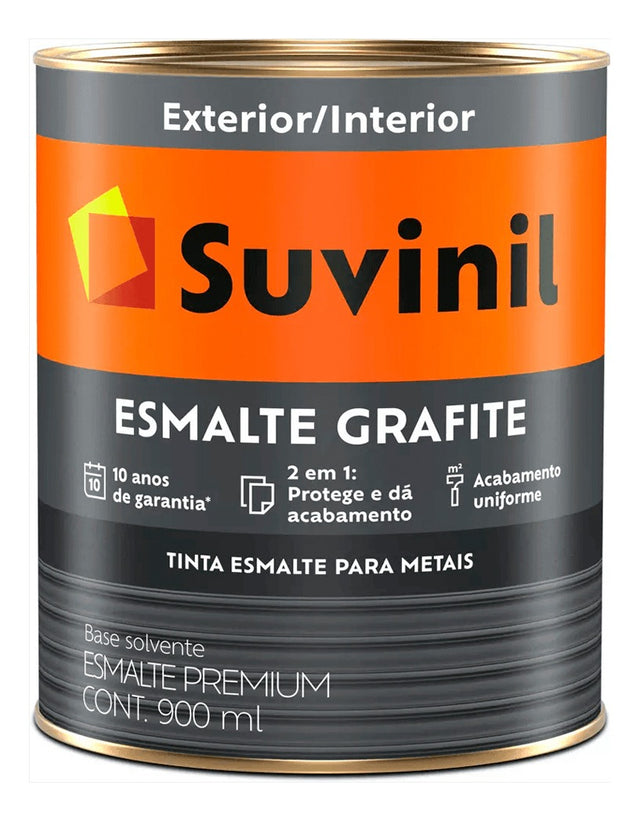 Tinta Esmalte Sintetico Fosco Grafite Claro 0.90l Suvinil - Thony Ferragem