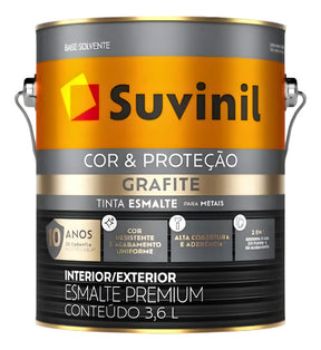 Tinta Esmalte Sintetico Fosco Grafite Escuro 3.6l Suvinil - Thony Ferragem