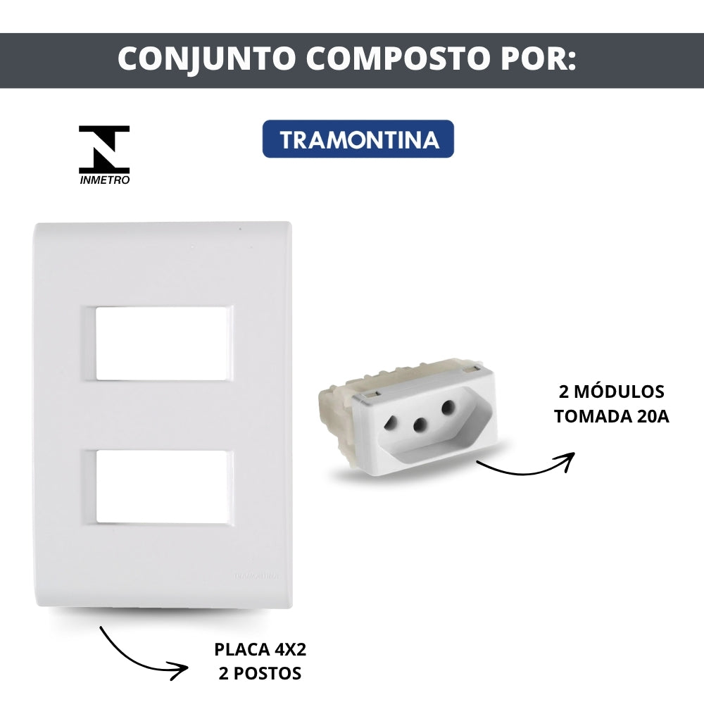 Conjunto 2 Tomadas 2p+T 20a - Liz Tramontina