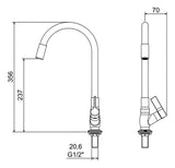 Torneira De Balcão Cozinha Bica Móvel  1173 Bm36 Meber - Thony Ferragem