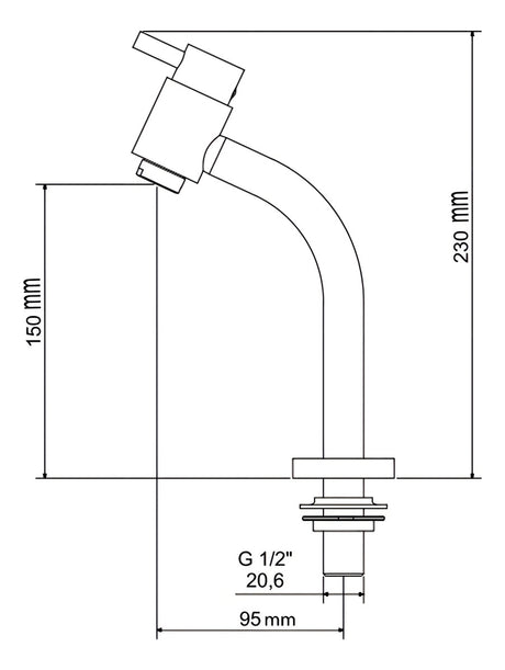 Torneira De Balcão Lavatório 1202 77 Preto Matt Meber - Thony Ferragem