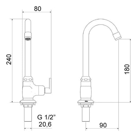 Torneira De Balcão Lavatório 1190 C18 Meber - Thony Ferragem