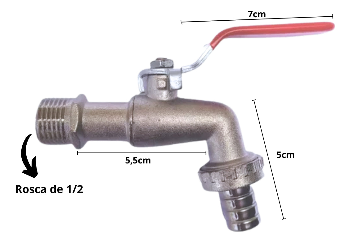 Torneira 1/2" P/ Jardim C/ Manopla Alavanca Tm 1/2 Jackwal - Thony Ferragem