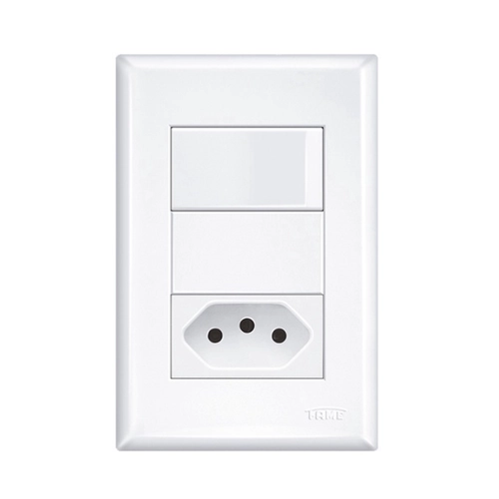 Conjunto 4x2 1 Tomada 1 Interruptor 10a - Iris - Thony Ferragem