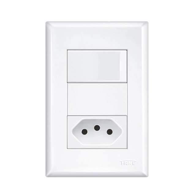 Conjunto 4x2 1 Tomada 1 Interruptor 10a - Iris - Thony Ferragem