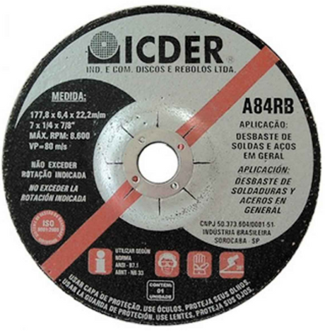 Disco Desbaste 7 2 Telas Icder - Thony Ferragem