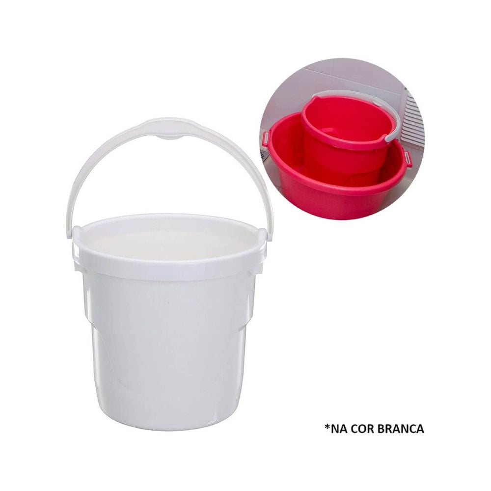 Balde Plastico Branco 12 Litros Astra