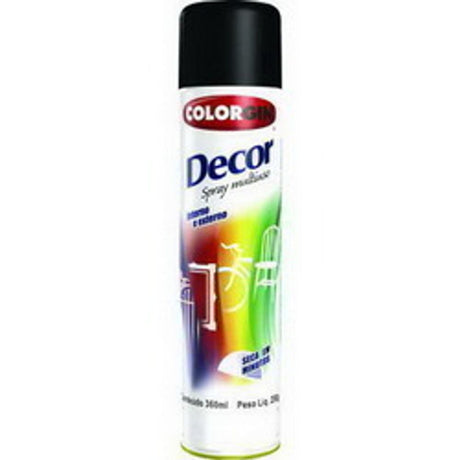 Spray Colorgin Decor Preto Fosco 871 - Thony Ferragem