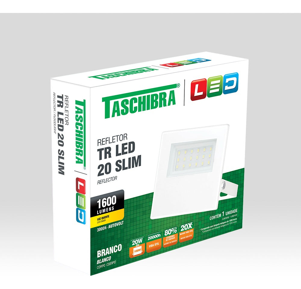 Refletor Tr Led 20w Slim 3000k Taschibra