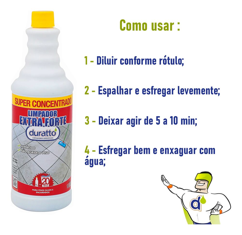 Limpador Extra Forte Concentrado Para Pisos Duratto 1 Litro