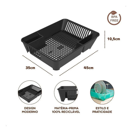 Escorredor de Louças Basic Preto Coza - Thony Ferragem