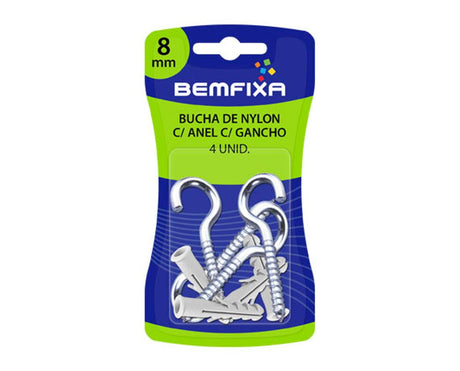 Cartela Gancho Zincado C/ Bucha 06mm - Thony Ferragem