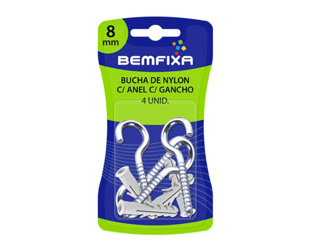 Cartela Gancho Zincado C/ Bucha 06mm - Thony Ferragem