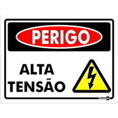 Placa Perigo Alta Tensao 15x20cm - Thony Ferragem