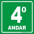 Placa De Sinalizacao Pavimento 4 Andar Fotol 18x18 - Thony Ferragem