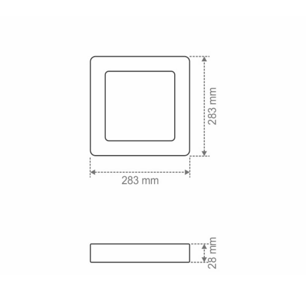 Painel Led Quadrado Sobrepor 24W Smart WI-FI Taschibra