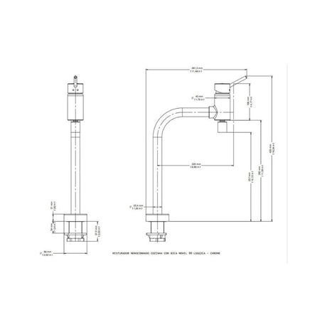 Misturador Mono De Cozinha Balcão Loggica 90 Docol - Thony Ferragem