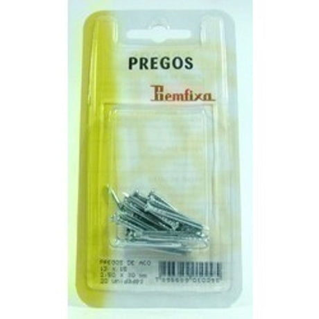 Cartela Prego Aco 2,40 X 30mm C/ Cabeca C/ 20pc - Thony Ferragem