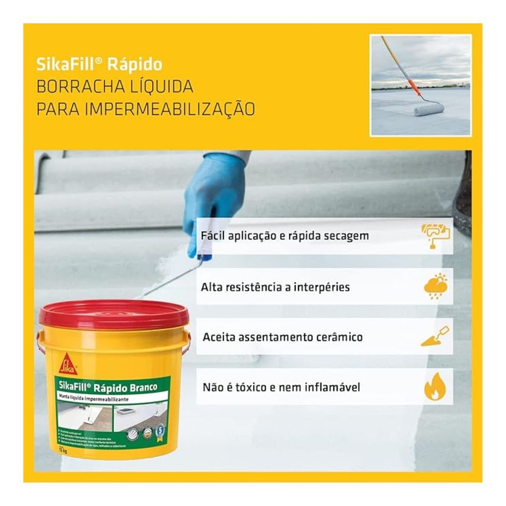 Sikafill Rapido Branco 3,6lt - Thony Ferragem