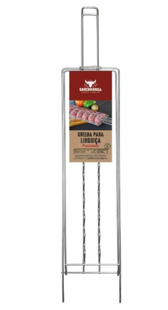 Grelha de Churrasco para Linguiça 12x48cm Grilazer