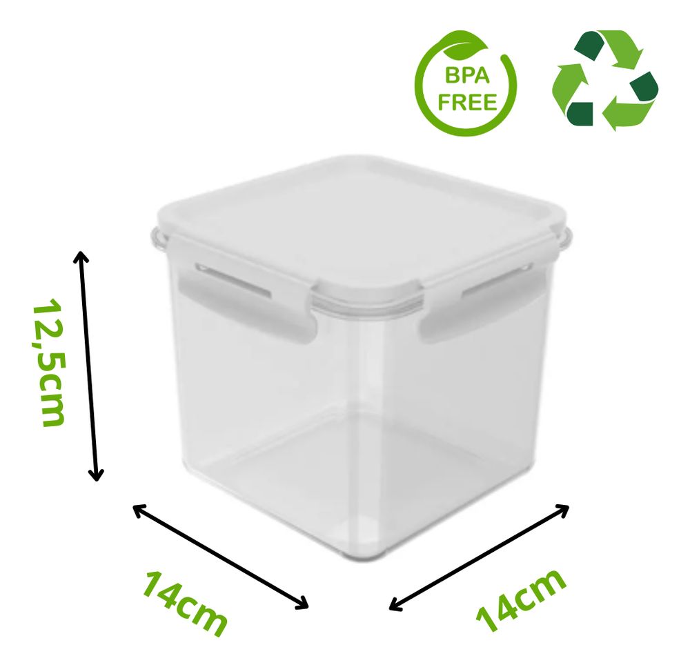 Pote Click Quadrado 1500ml Branco OU