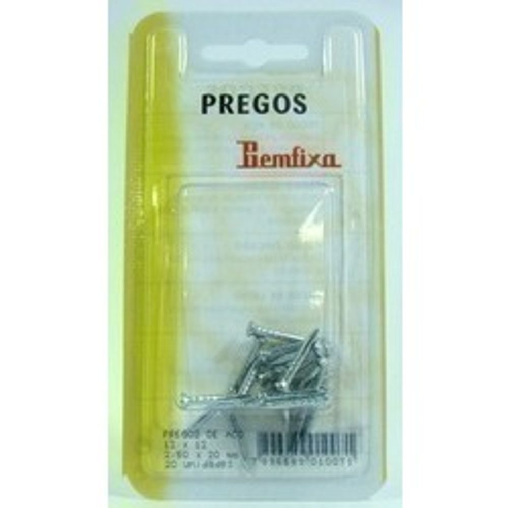 Cartela Prego Aco 2,40 X 20mm C/ Cabeca C/ 20pc - Thony Ferragem