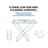Varal De Chao Aco Slim Com Abas Mor - Thony Ferragem
