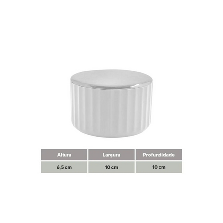 Porta Algodao Cotonete Groove  Azul Glacial OU - Thony Ferragem