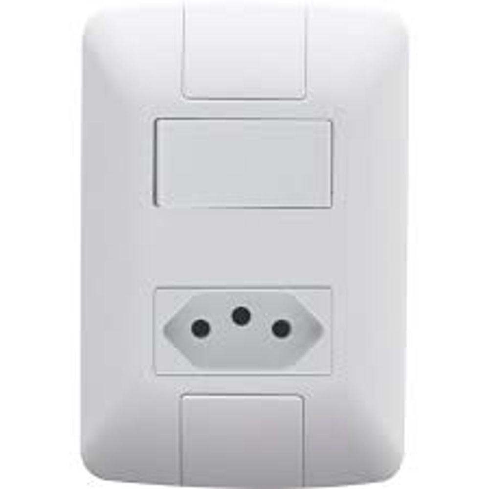 Conjunto 1 Interruptor Simples + 1 Tomada 4x2 Tramontina Aria 2p+t 10a 250v - Thony Ferragem