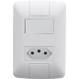 Conjunto 1 Interruptor Simples + 1 Tomada 4x2 Tramontina Aria 2p+t 10a 250v - Thony Ferragem