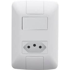 Conjunto 1 Interruptor Simples + 1 Tomada 4x2 Tramontina Aria 2p+t 10a 250v - Thony Ferragem