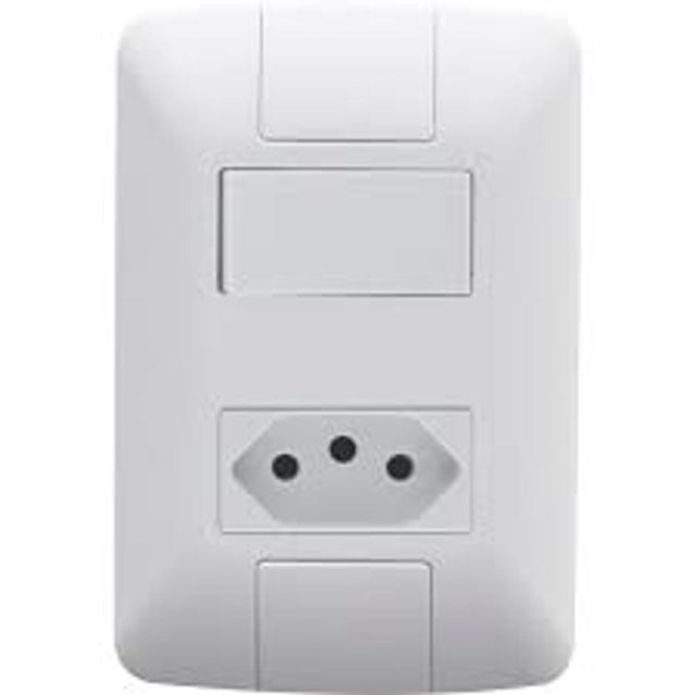 Conjunto 1 Interruptor Simples + 1 Tomada 4x2 Tramontina Aria 2p+t 10a 250v - Thony Ferragem