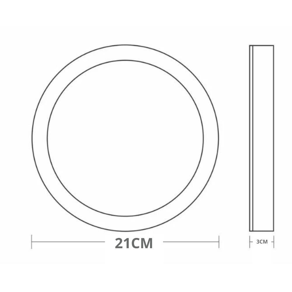 Painel Led  18W Redondo Sobrepor 3000k Lys Taschibra - Thony Ferragem