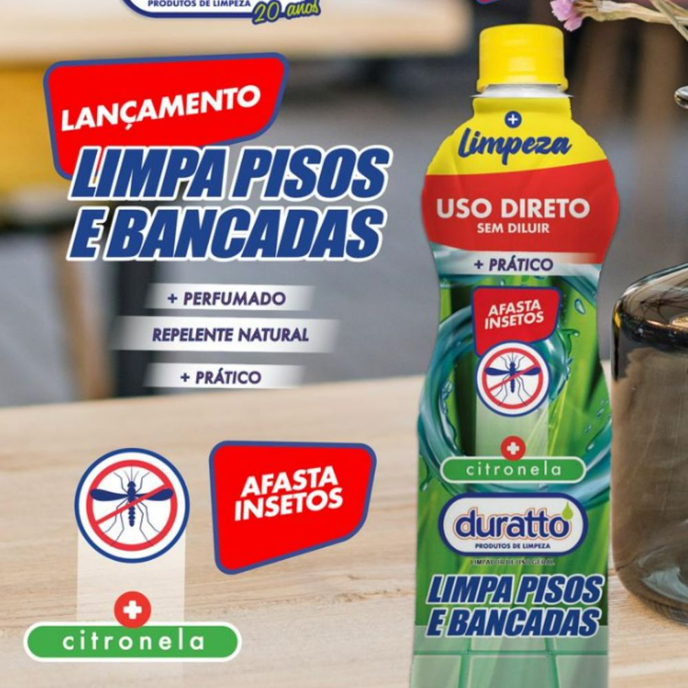 Limpador Pisos E Bancadas Afasta Mosquito Citronela Duratto