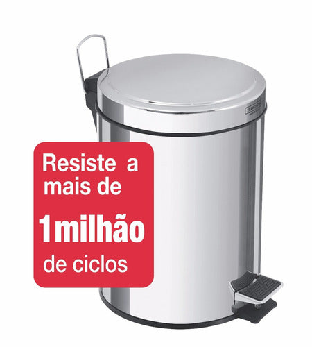 Lixeira Inox Com Pedal Em Aço 5l Tramontina