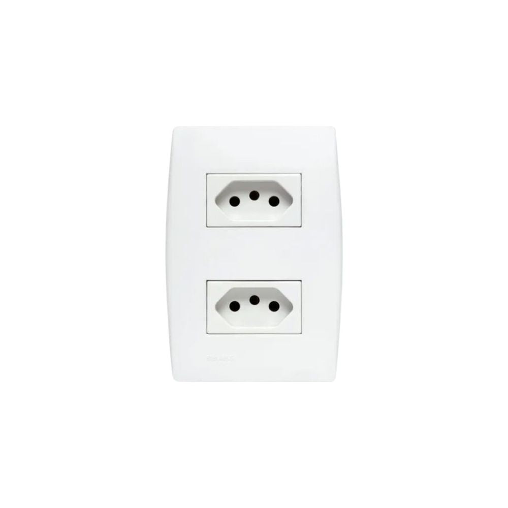 Conjunto 2 Tomada 2P+T 10A 250V 4X2 Branco Ilus - Thony Ferragem