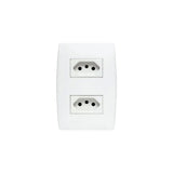 Conjunto 2 Tomada 2P+T 10A 250V 4X2 Branco Ilus - Thony Ferragem