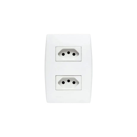 Conjunto 2 Tomada 2P+T 10A 250V 4X2 Branco Ilus - Thony Ferragem