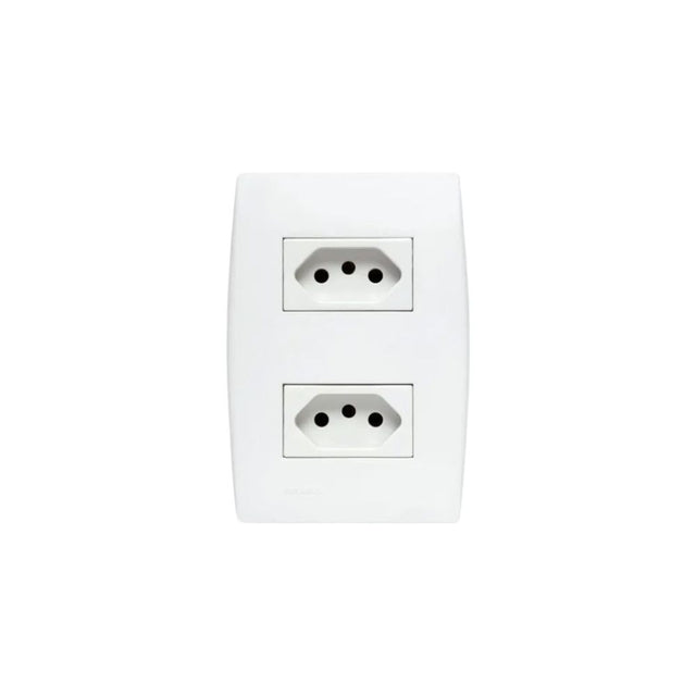 Conjunto 2 Tomada 2P+T 10A 250V 4X2 Branco Ilus - Thony Ferragem