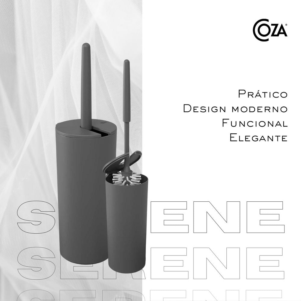 Escova Sanitária Cinza Chumbo Serene Coza