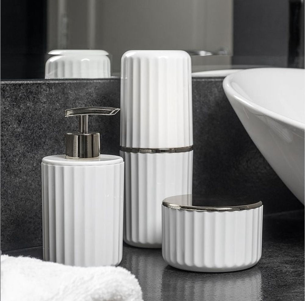 Porta Algodao Cotonete Groove Chumbo OU - Thony Ferragem