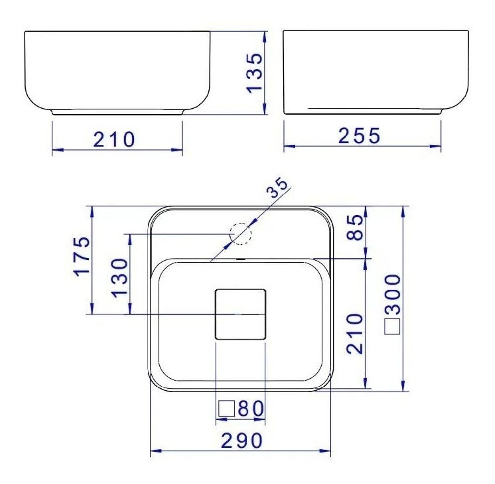 Cuba De Apoio Quadrada Mesa 30x30 L.11030.m.17 Deca - Thony Ferragem