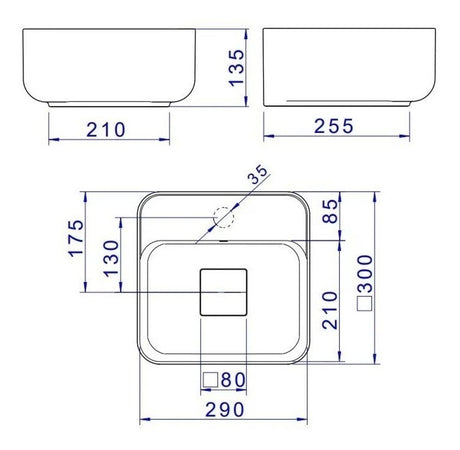 Cuba De Apoio Quadrada Mesa 30x30 L.11030.m.17 Deca - Thony Ferragem
