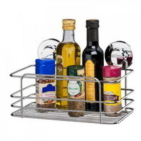 Cesto Retangular Aco Cromado C/ Ventosa  Future - Thony Ferragem