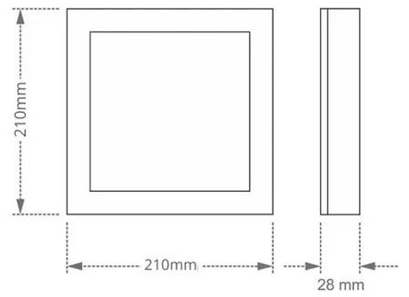 Painel Led 18w Quadrado Sob 6500k Taschibra - Thony Ferragem