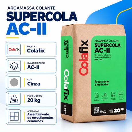 Cimentcola AC2 Cinza 20kg Colafix - Thony Ferragem