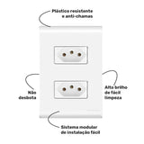 Conjunto 2 Tomadas 2p+T 10a - Liz Tramontina - Thony Ferragem