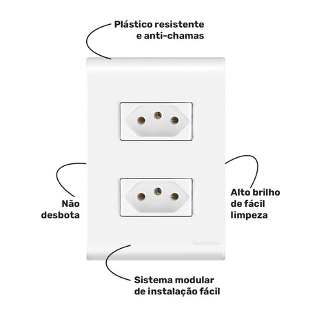 Conjunto 2 Tomadas 2p+T 10a - Liz Tramontina - Thony Ferragem