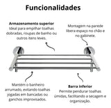 Toalheiro Hotel 42cm Flat Jackwal - Thony Ferragem