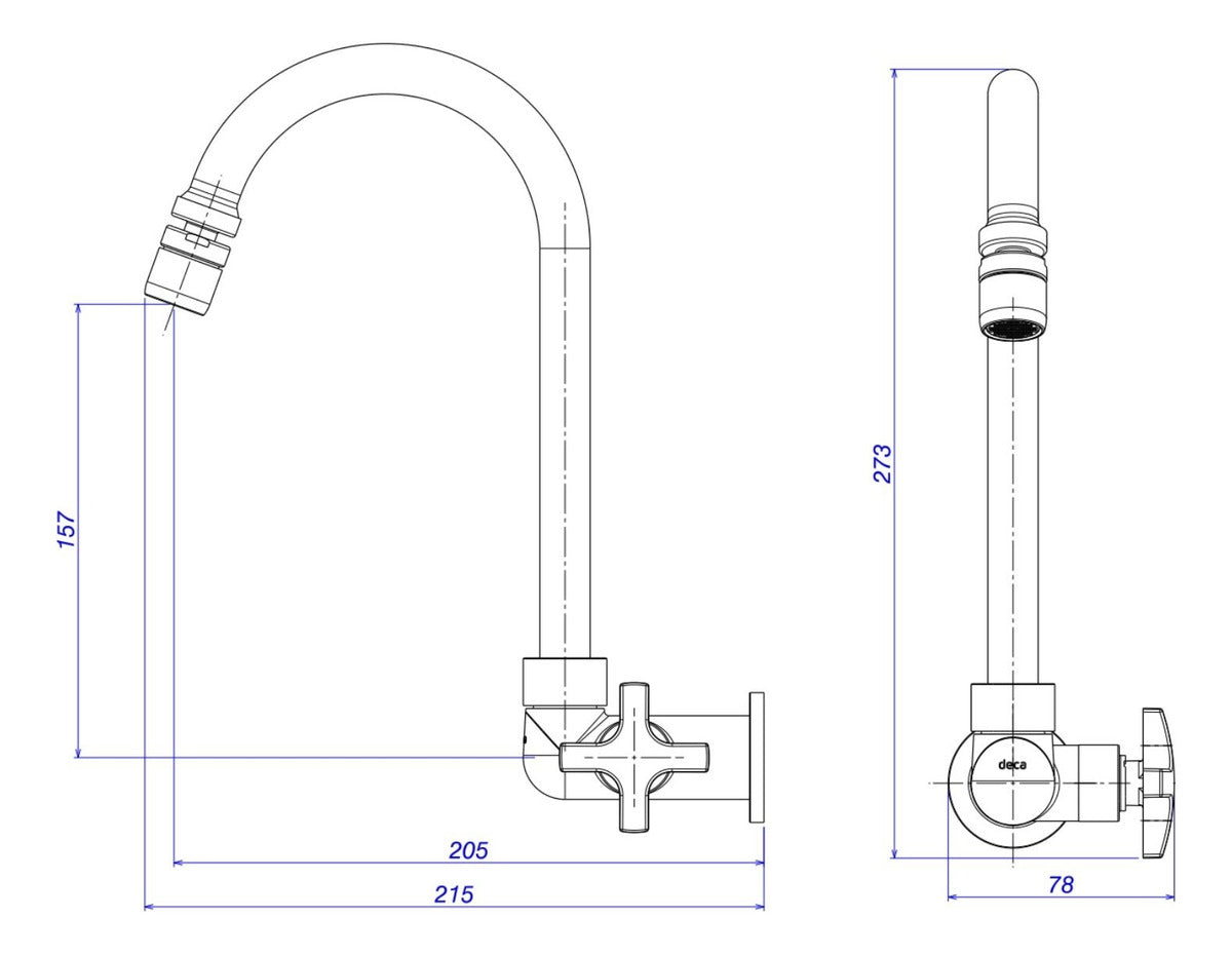 Torneira de Parede para Cozinha 1168.C34 Deca - Thony Ferragem